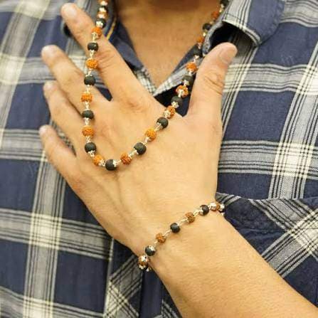 Rudraksha Mala & Rudraksha + Karungali Bracelet Combo