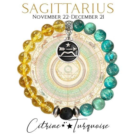 Citrine & Turquoise Zodiac Band – Sagittarius