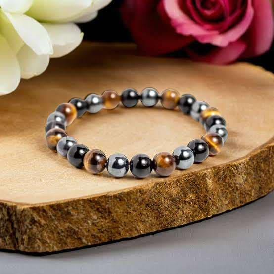 Triple Protection Bracelet – Tiger Eye, Black Obsidian & Hematite