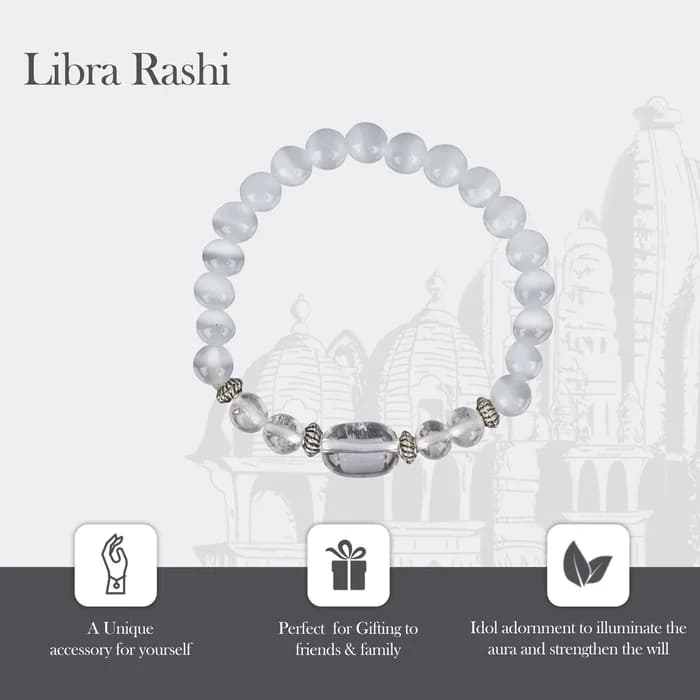 Sphatik & Selenite Zodiac Band – Libra