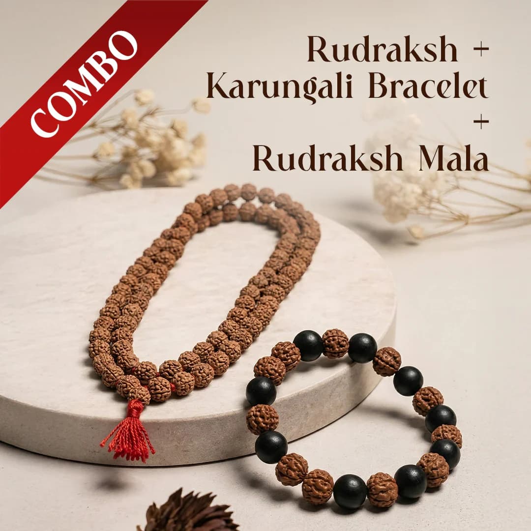 Mahadevkrupa Karungali Mala Bracelet Set